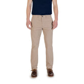 Beige Cotton Skinny Pant